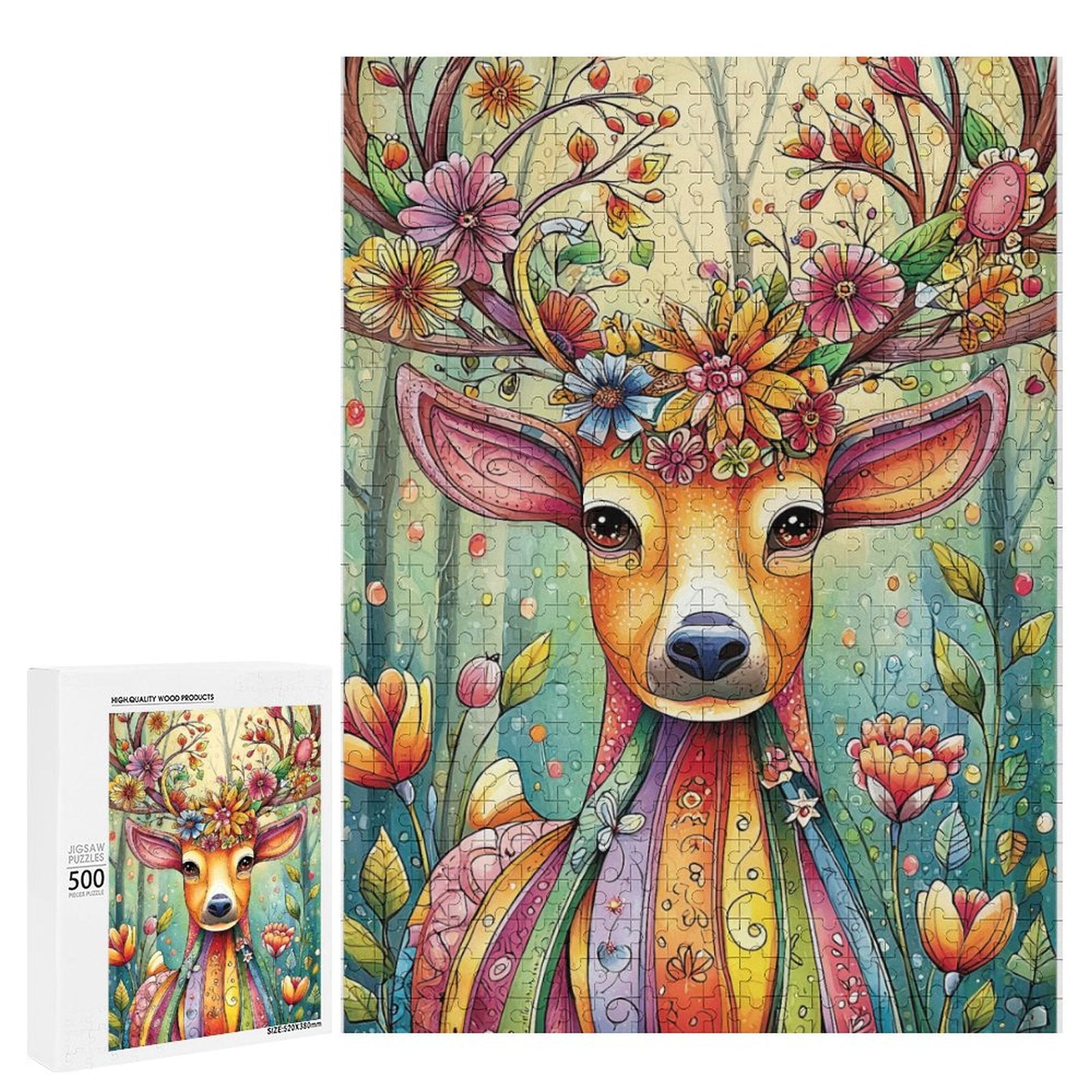 Colorful deer Wooden Puzzle