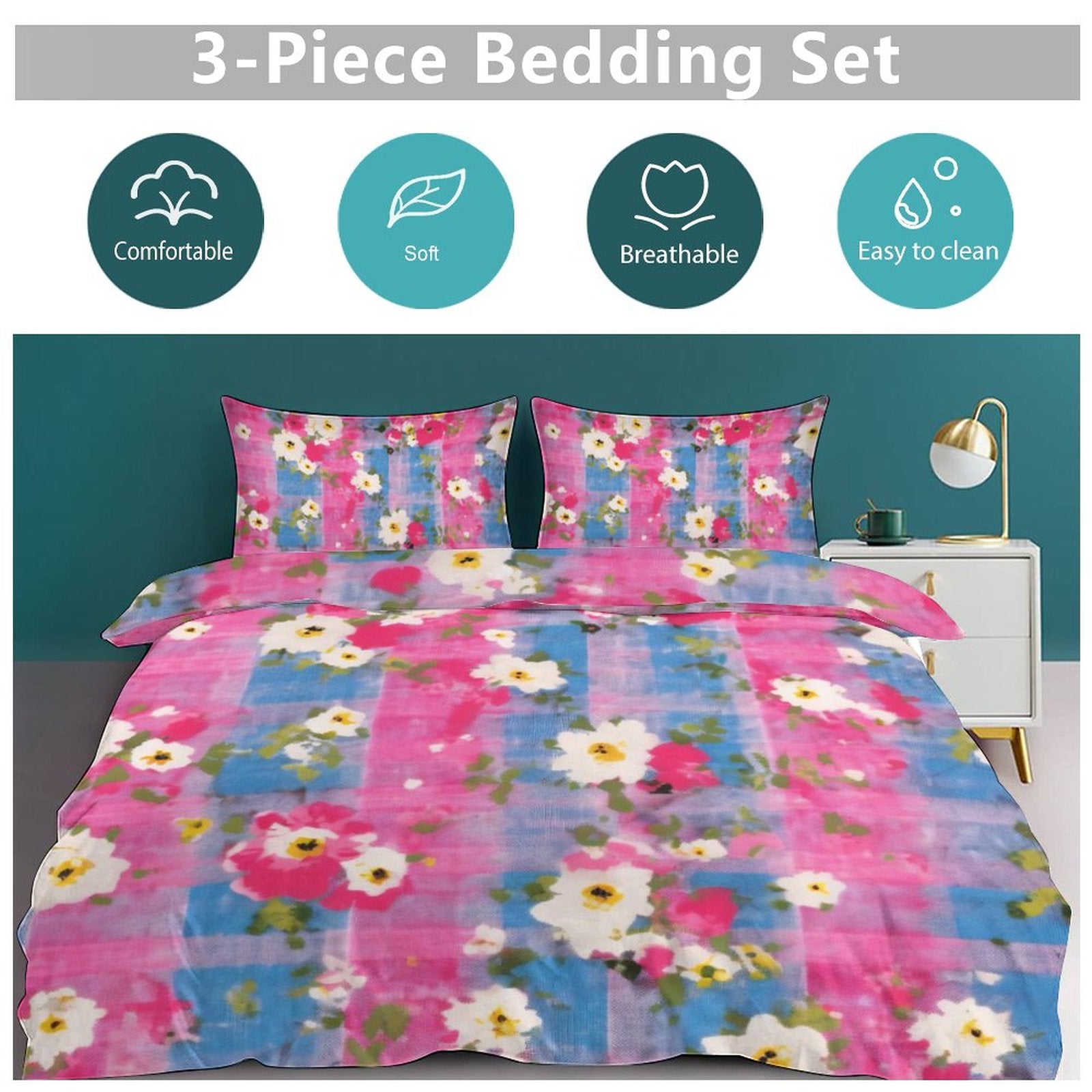 Full 3-Piece Bedding Set-86"×70"/ 218×177cm